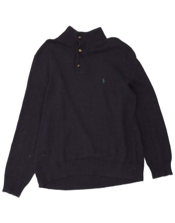 Polo Ralph Lauren Maglione da uomo con collo a bottoni Grande cotone blu navy