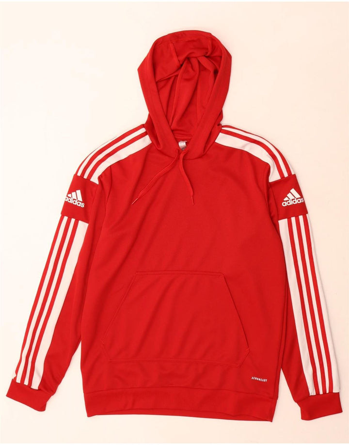 Felpa con cappuccio Adidas Aeroready da uomo in poliestere rosso medio