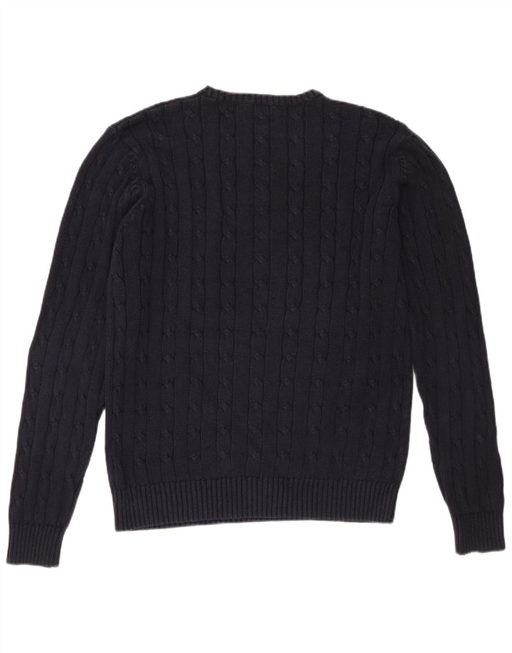 Maglione maglione girocollo da uomo Marks & Spencer blu Harbour blu navy medio