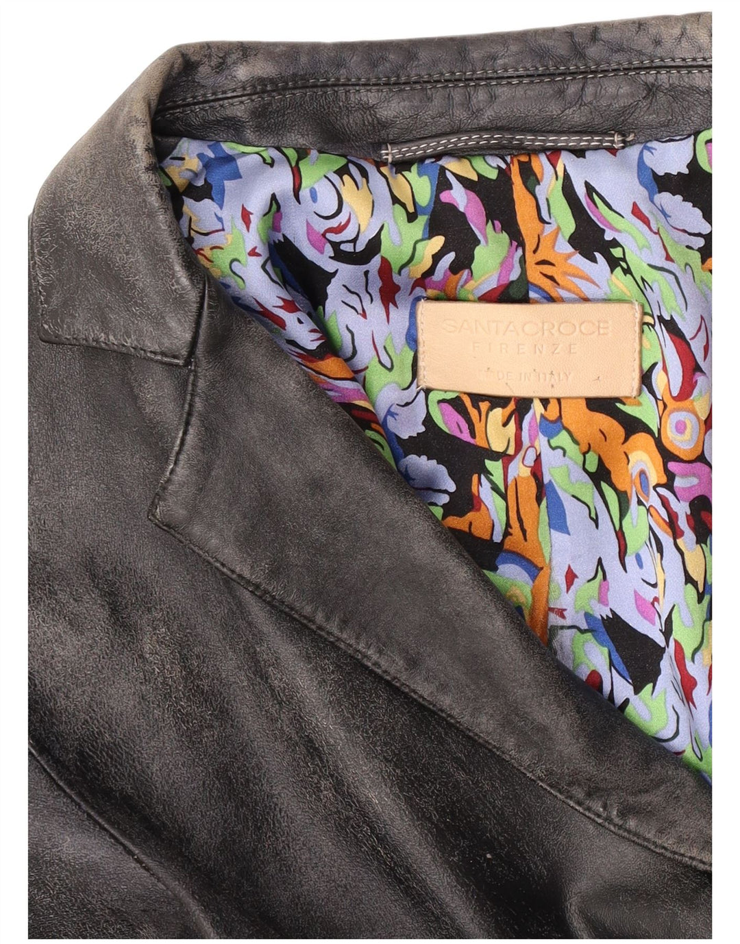 Giacca blazer in pelle da donna a 2 bottoni Santacroce UK 10 piccola nera