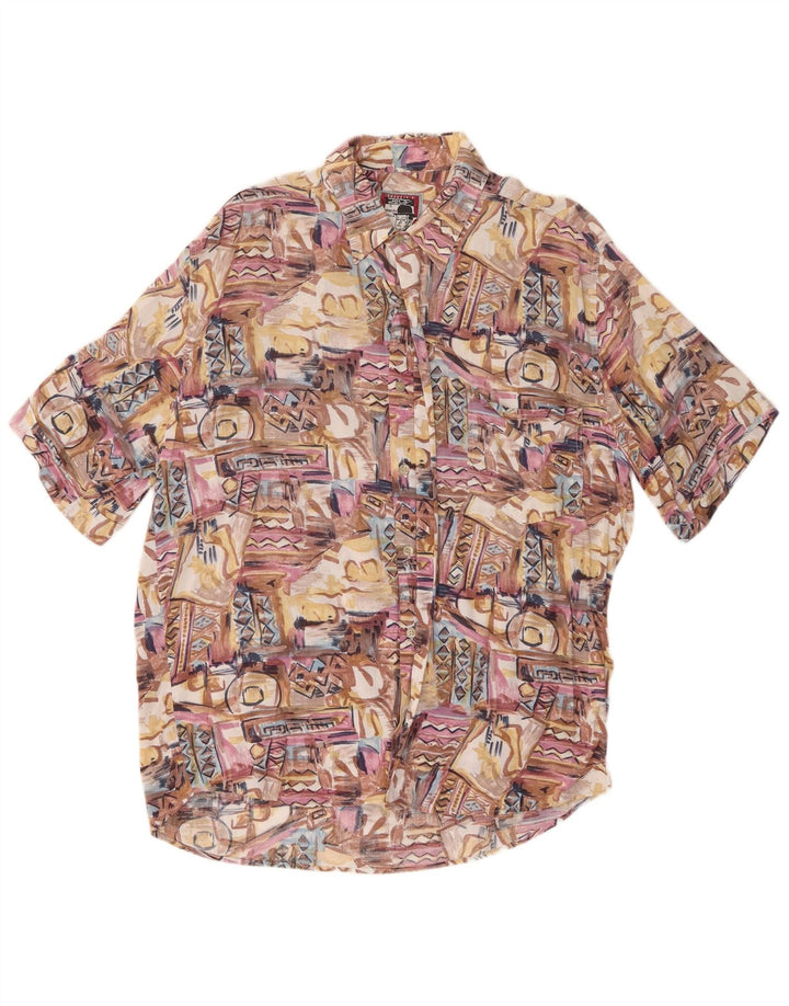 Camicia a maniche corte da uomo Azzurra Patchwork grande multicolore