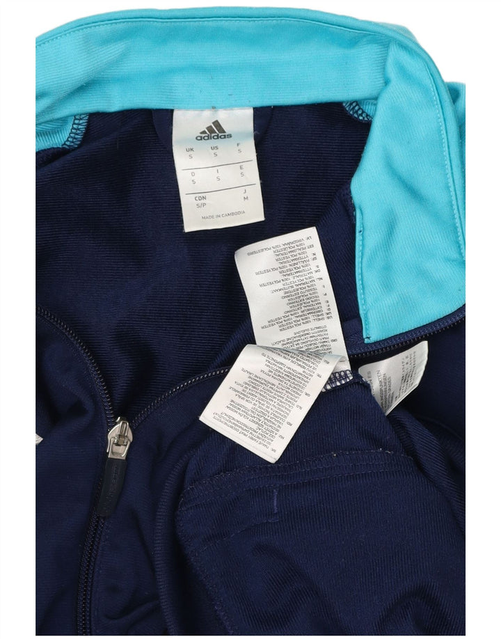 Giacca da ginnastica da uomo ADIDAS piccola in poliestere color block blu navy