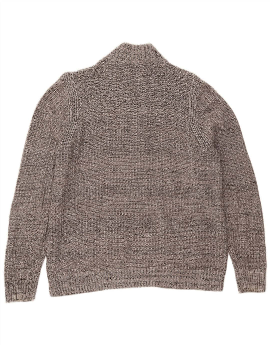 Maglione da uomo Marks & Spencer con zip e collo UK 38/40 Grigio medio screziato