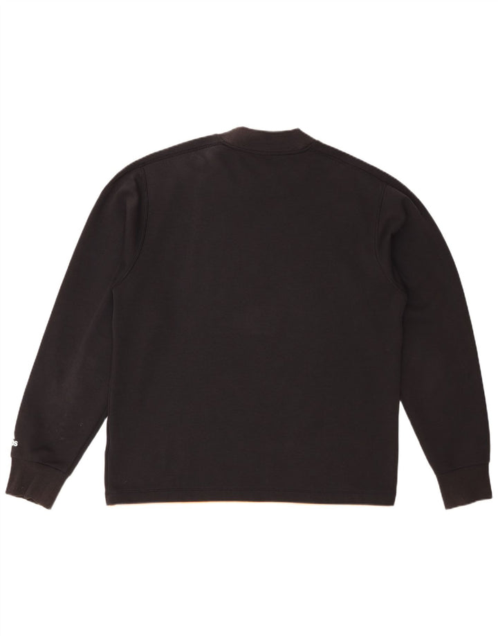Felpa grafica da uomo ADIDAS, maglione grande, cotone nero
