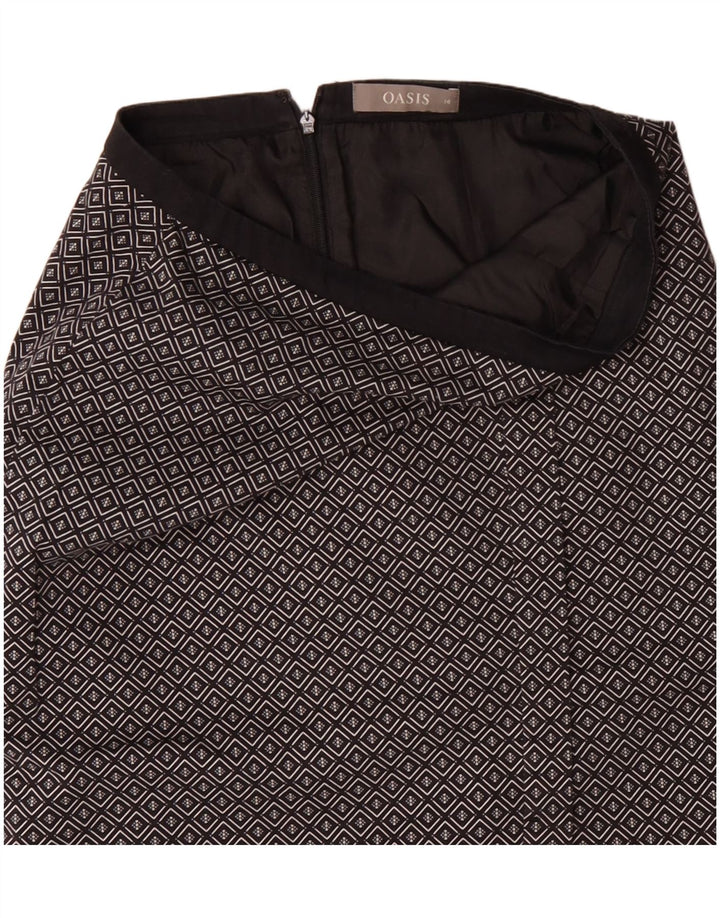 Gonna longuette da donna Oasis UK 10 piccola W29 nera geometrica