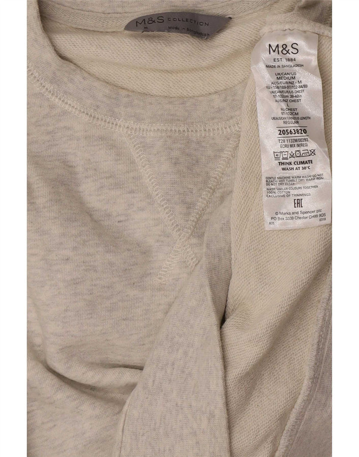 Felpa da uomo Marks & Spencer maglione cotone chiazzato beige medio