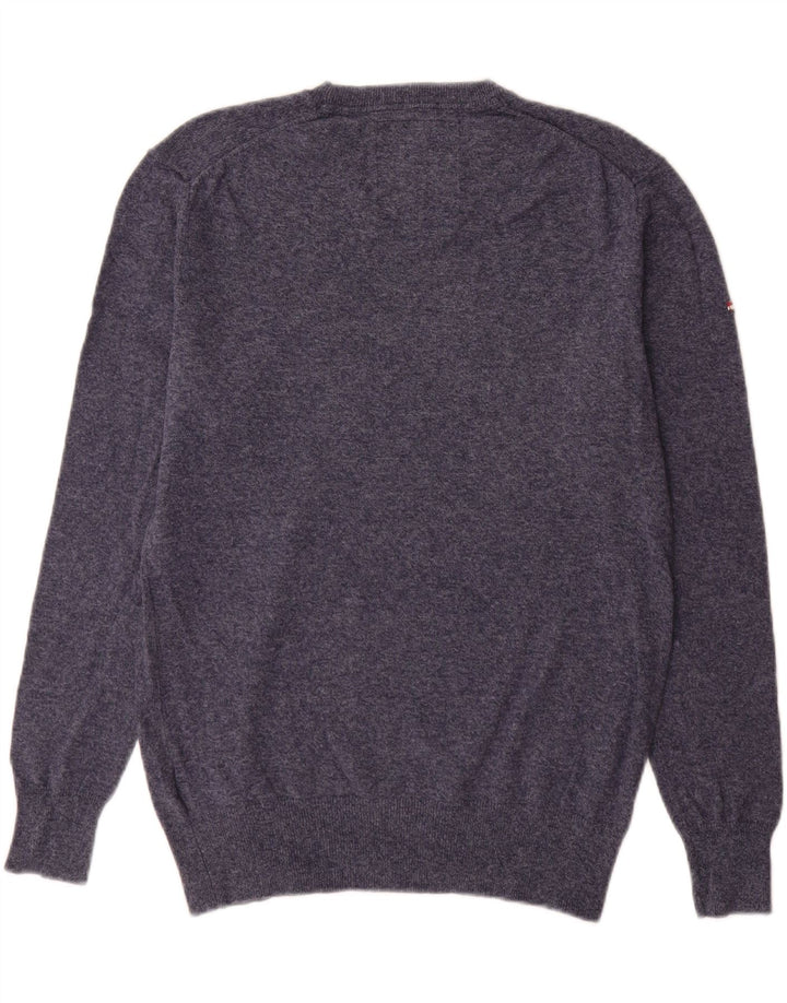 Maglione maglione girocollo da uomo Superdry in cotone blu navy medio