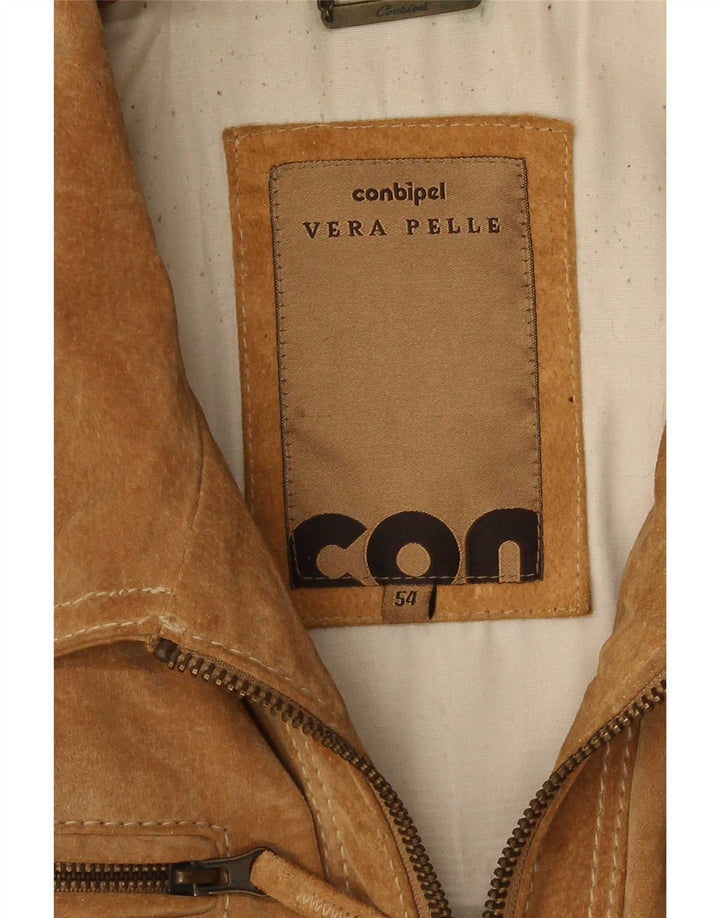 Bomber Uomo In Pelle Scamosciata Conbipel IT 54 XL Pelle Beige