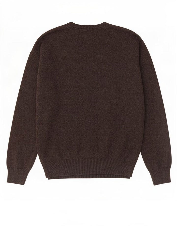 Maglione da uomo Marks & Spencer vestibilità regolare con scollo a V 3XL lana marrone