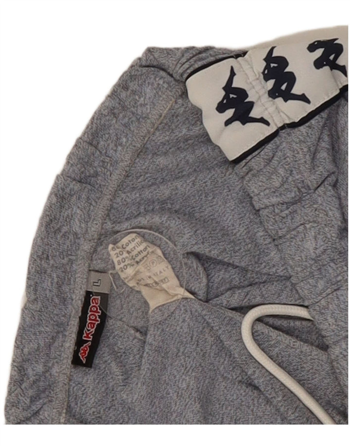 Pantaloni da tuta con grafica Kappa da uomo, grandi, in cotone color block grigio