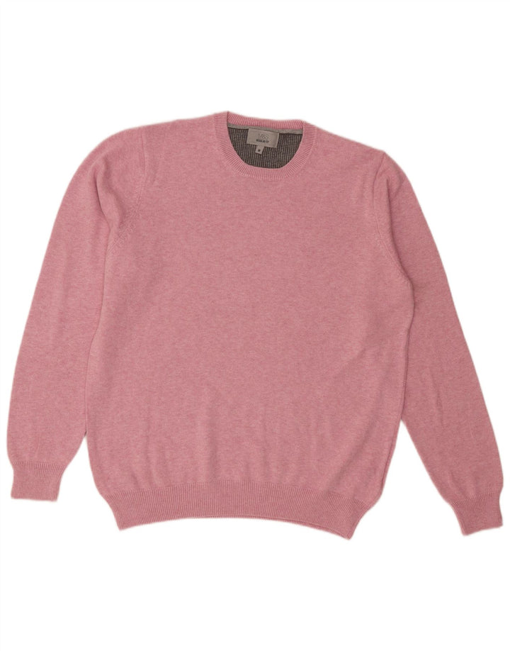 Maglione maglione girocollo vestibilità regolare da uomo Marks & Spencer rosa medio