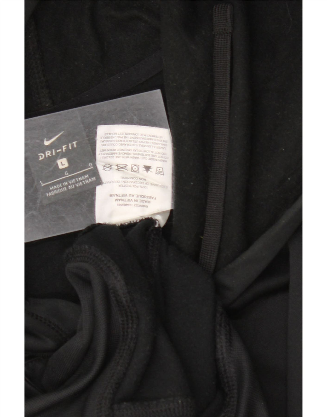 NIKE Felpa con cappuccio grafica Dri Fit da uomo, grande, in poliestere nero