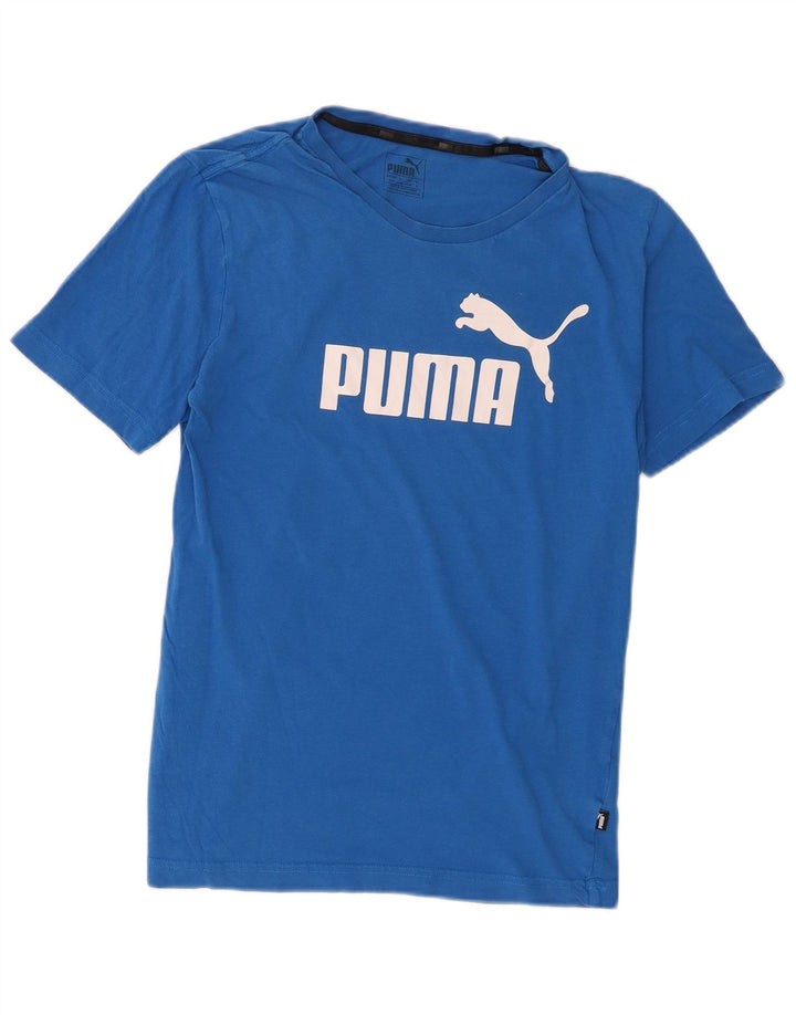 Puma T-shirt grafica da uomo con grafica piccola in cotone blu