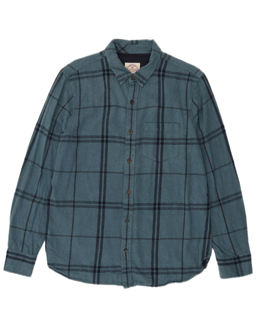 Camicia in flanella da uomo Fat Face in cotone scozzese blu medio