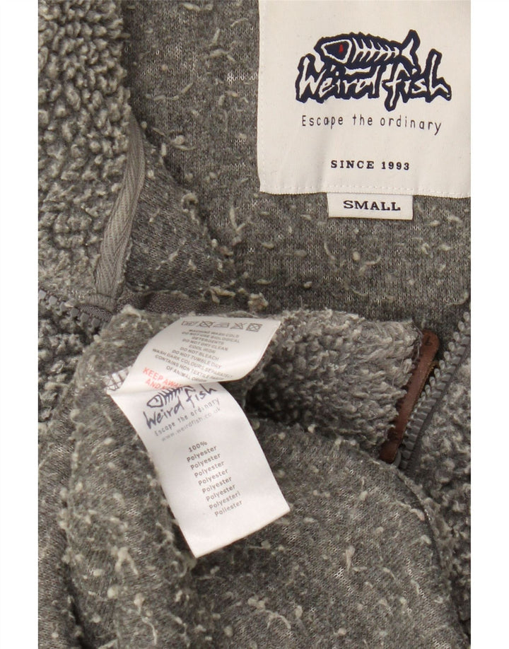 Maglione in pile da uomo con zip e collo Weird Fish, piccolo in poliestere grigio