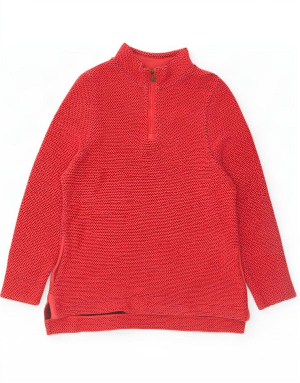 Felpa da donna con collo con zip Weird Fish, maglione UK 18 XL, cotone rosso
