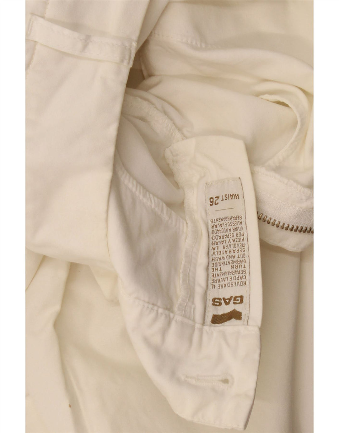 Pantaloni chino dritti da donna Gas W26 L30 bianco sporco