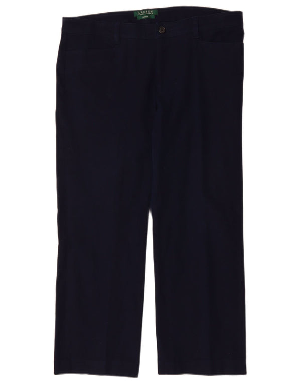RALPH LAUREN Womens Adelle Casual Trousers US 12 Large W36 L26  Navy Blue