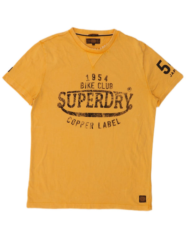 T-shirt grafica da uomo SUPERDRY Top XL in cotone giallo