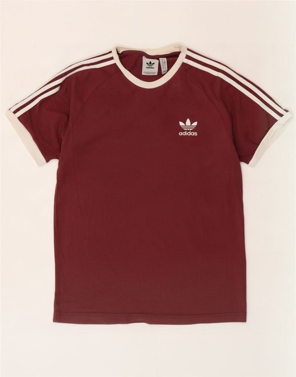 T-shirt da uomo Adidas Top in cotone bordeaux medio