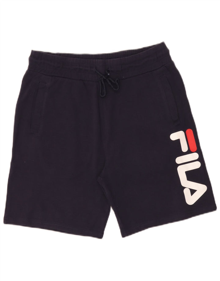 Pantaloncini sportivi grafici da uomo Fila medi blu navy