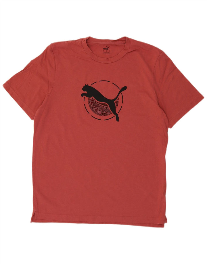 T-shirt grafica da uomo Puma Top grande in cotone rosso