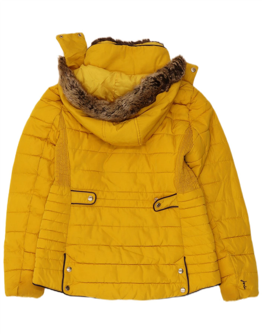 Giacca imbottita con cappuccio da donna Joules UK 14 poliestere giallo medio