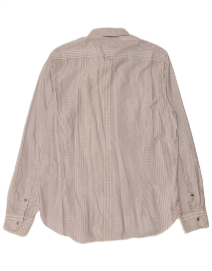 Camicia da uomo Ted Baker taglia 16,5 grande cotone a quadretti grigio