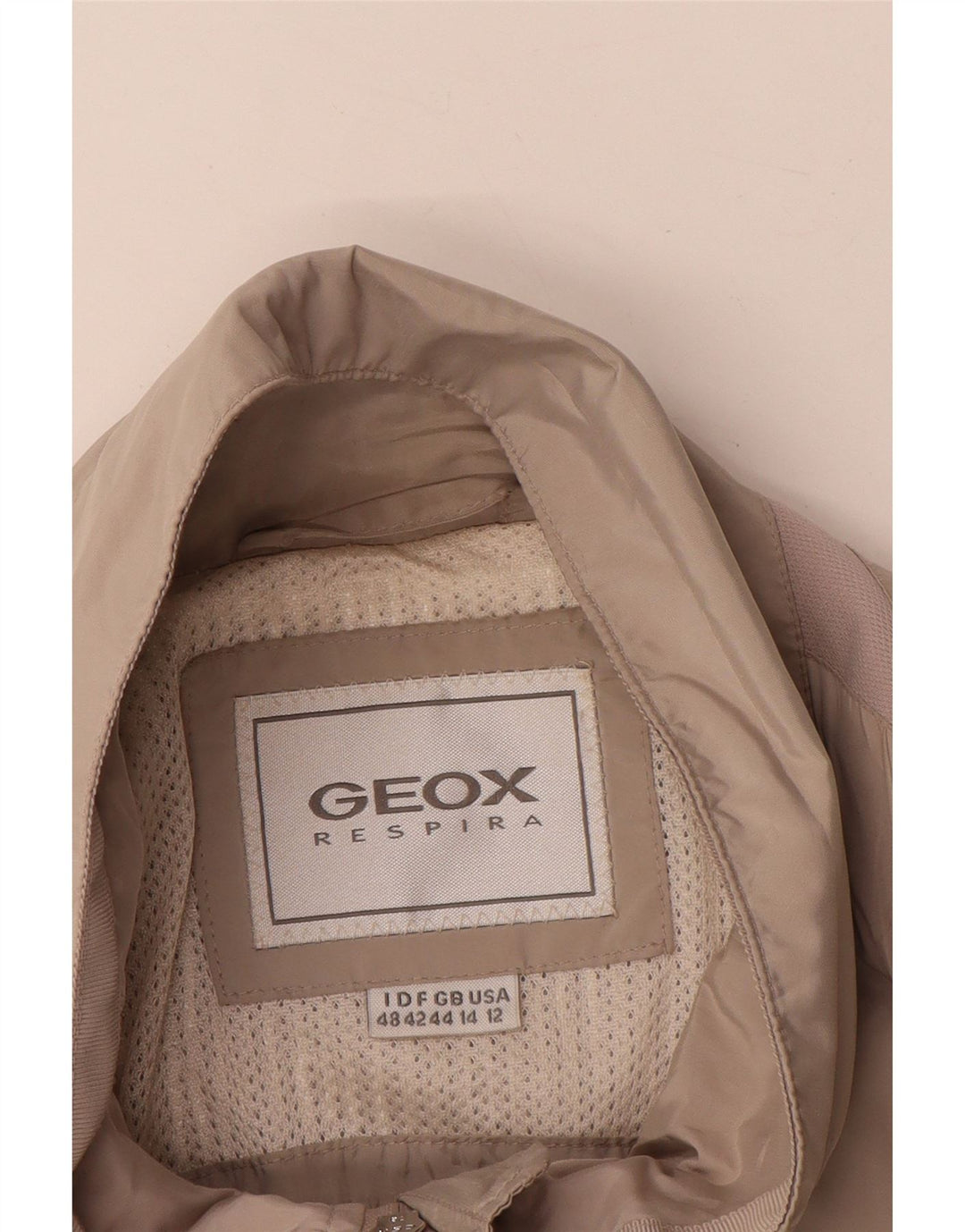 Geox Donna Respira Utility Giacca UK 14 Large Beige Poliestere