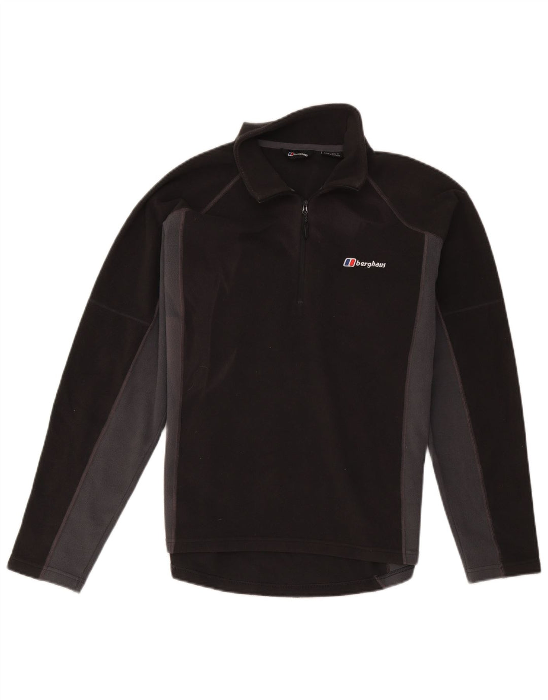 Maglione in pile da uomo Berghaus con zip e collo color block medio nero