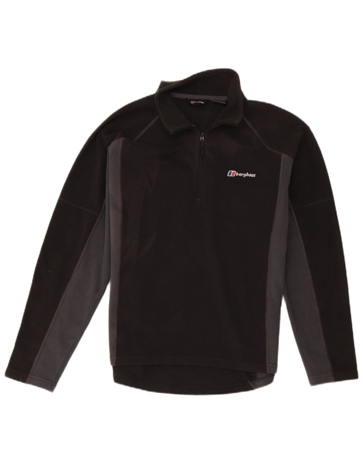 Maglione in pile da uomo Berghaus con zip e collo color block medio nero