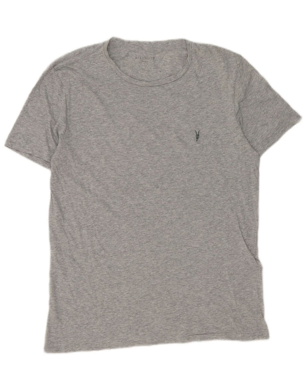 T-shirt da uomo All Saints Top in cotone chiazzato grigio medio