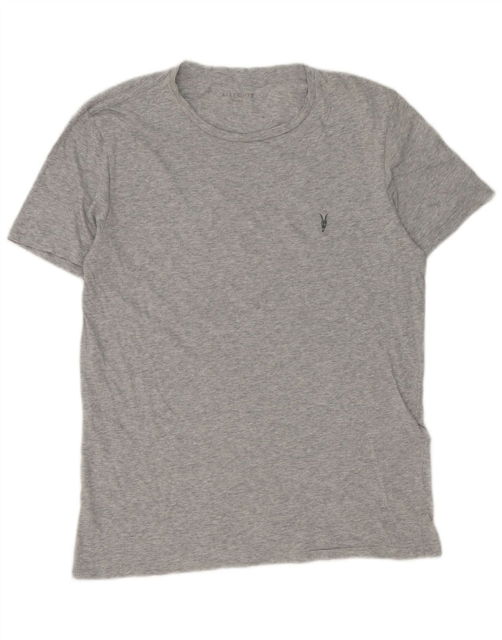 T-shirt da uomo All Saints Top in cotone chiazzato grigio medio