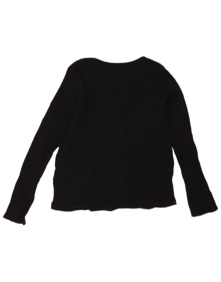 Top corto da donna Zara a maniche lunghe UK 12 medio nero