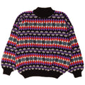 Maglione vintage da uomo con collo alto e collo alto, Fair Isle multicolore