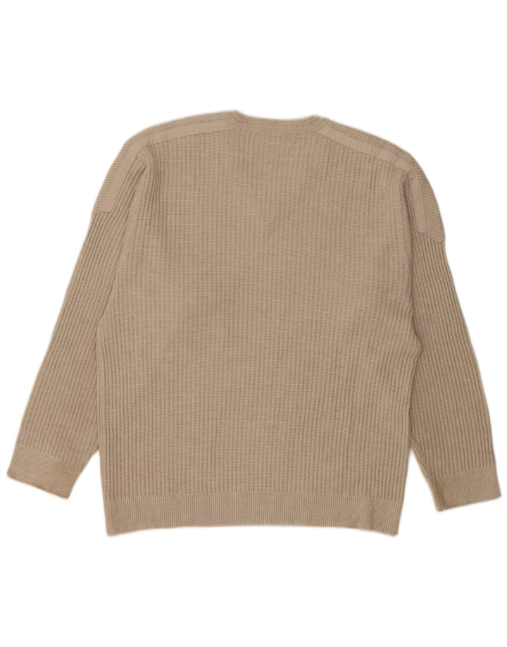 Maglione da uomo con scollo a V Green Coast IT 52 Large in lana merino grigia
