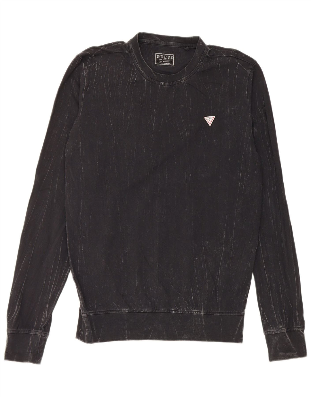 Top Guess Uomo Manica Lunga XS Cotone Nero