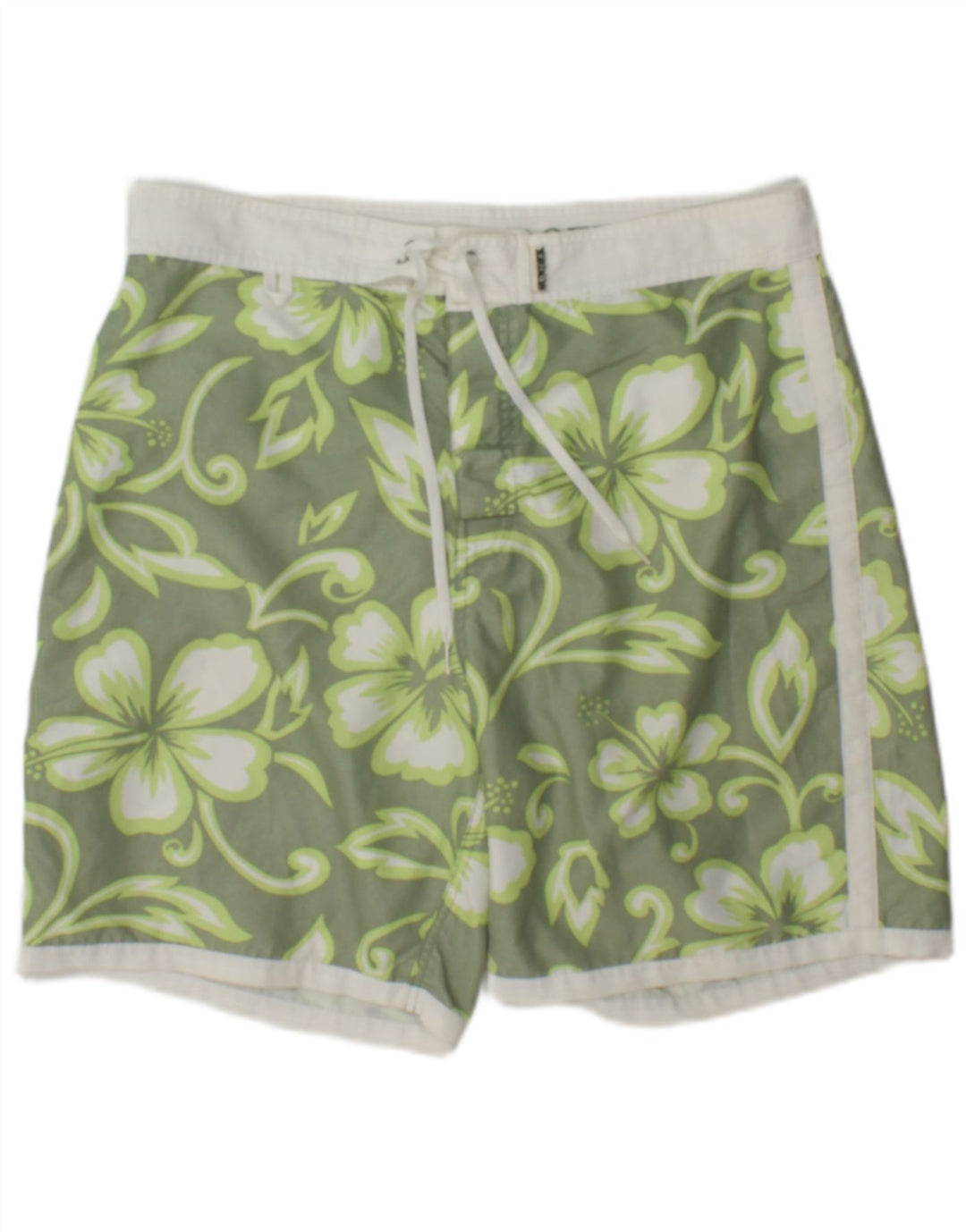 Pantaloncini da bagno da uomo Sundek grandi in poliestere floreale verde
