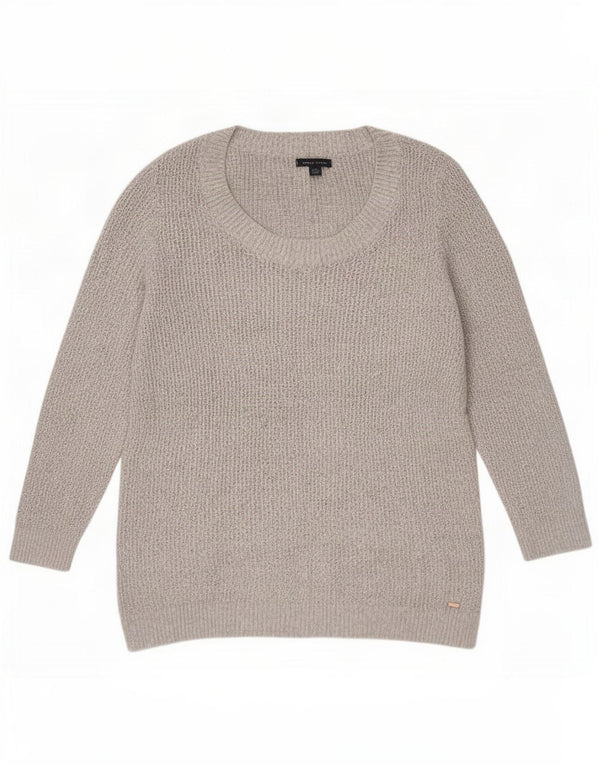 Tommy Hilfiger Donna Maglione con scollo a barchetta con maniche a 3/4 UK 14 Large Grigio