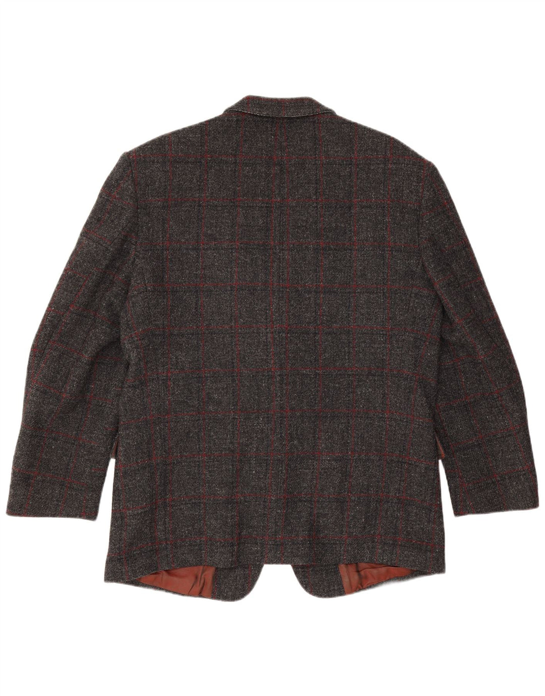 Scirocco Giacca da uomo Harris Tweed a 2 bottoni, UK 40, grande motivo a quadri grigi