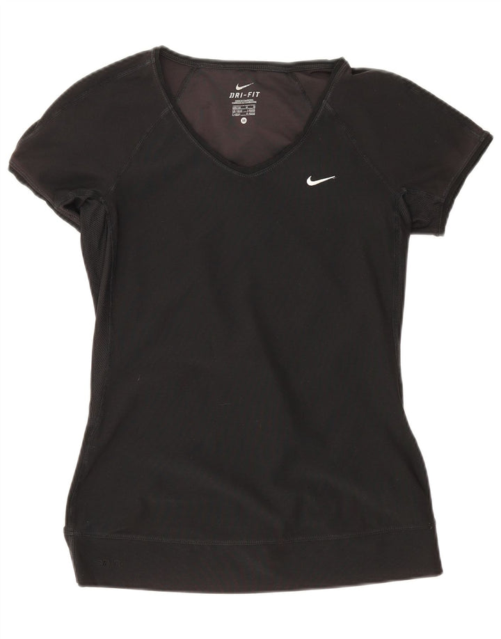 T-shirt Nike Dri Fit da donna Top UK 12/14 poliestere nero medio