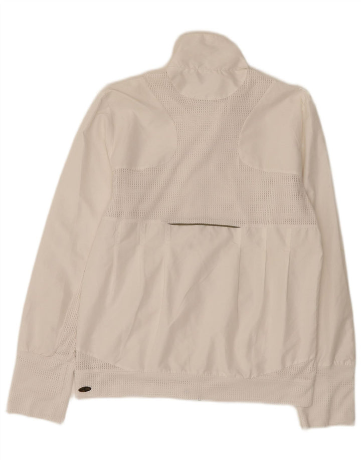 Giacca da tuta da donna Adidas UK 12 poliestere bianco medio