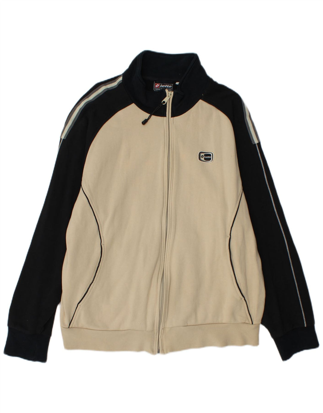 Giacca da ginnastica da uomo Lotto grande in cotone color block beige