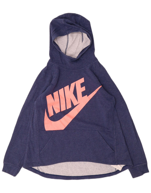 Felpa con cappuccio grafica Nike per ragazze 13-14 anni XL cotone blu navy