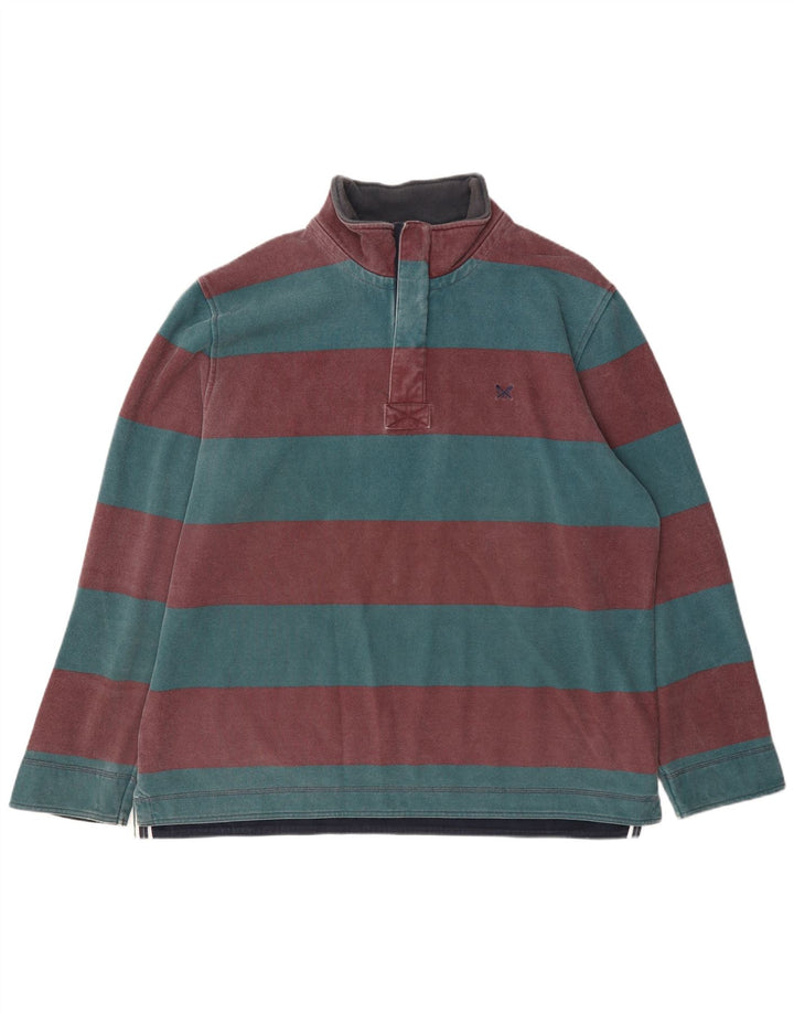 Crew Clothing Felpa con collo con zip da uomo Maglione 2XL a righe multicolore