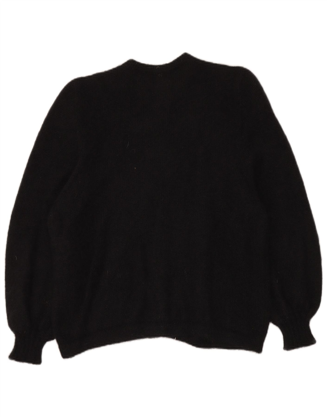 Maglione cardigan da donna VINTAGE UK 14 grande mohair nero
