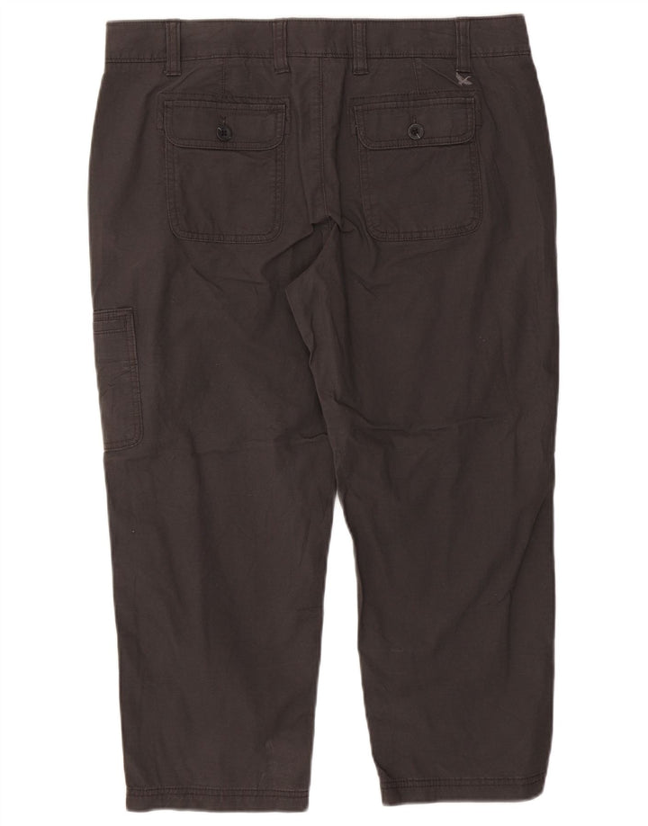 Pantaloni capri cargo dritti da donna EDDIE BAUER US 14 XL W36 L23 Grigio