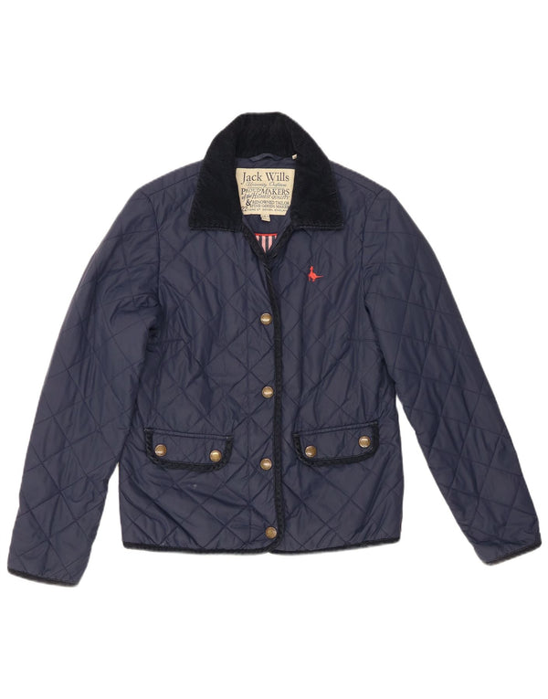 Giacca trapuntata da donna Jack Wills UK 8 piccola in nylon blu navy
