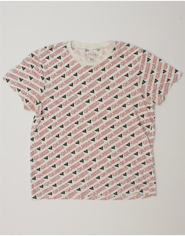 Guess T-shirt grafica da uomo grande bianca