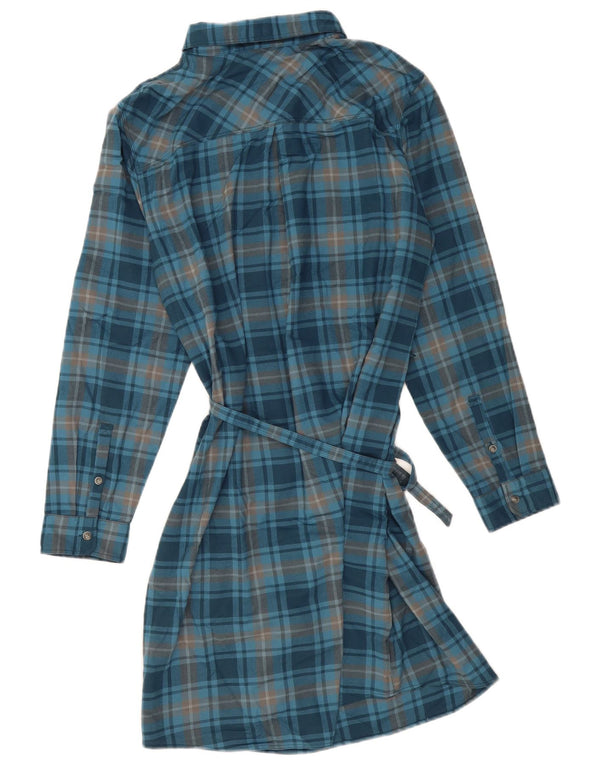 EDDIE BAUER Womens Pullover Shirt Dress US 16 2XL Blue Check Polyester